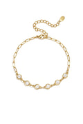 Gliederarmband mit runden Zirkonia-Steinen Gold