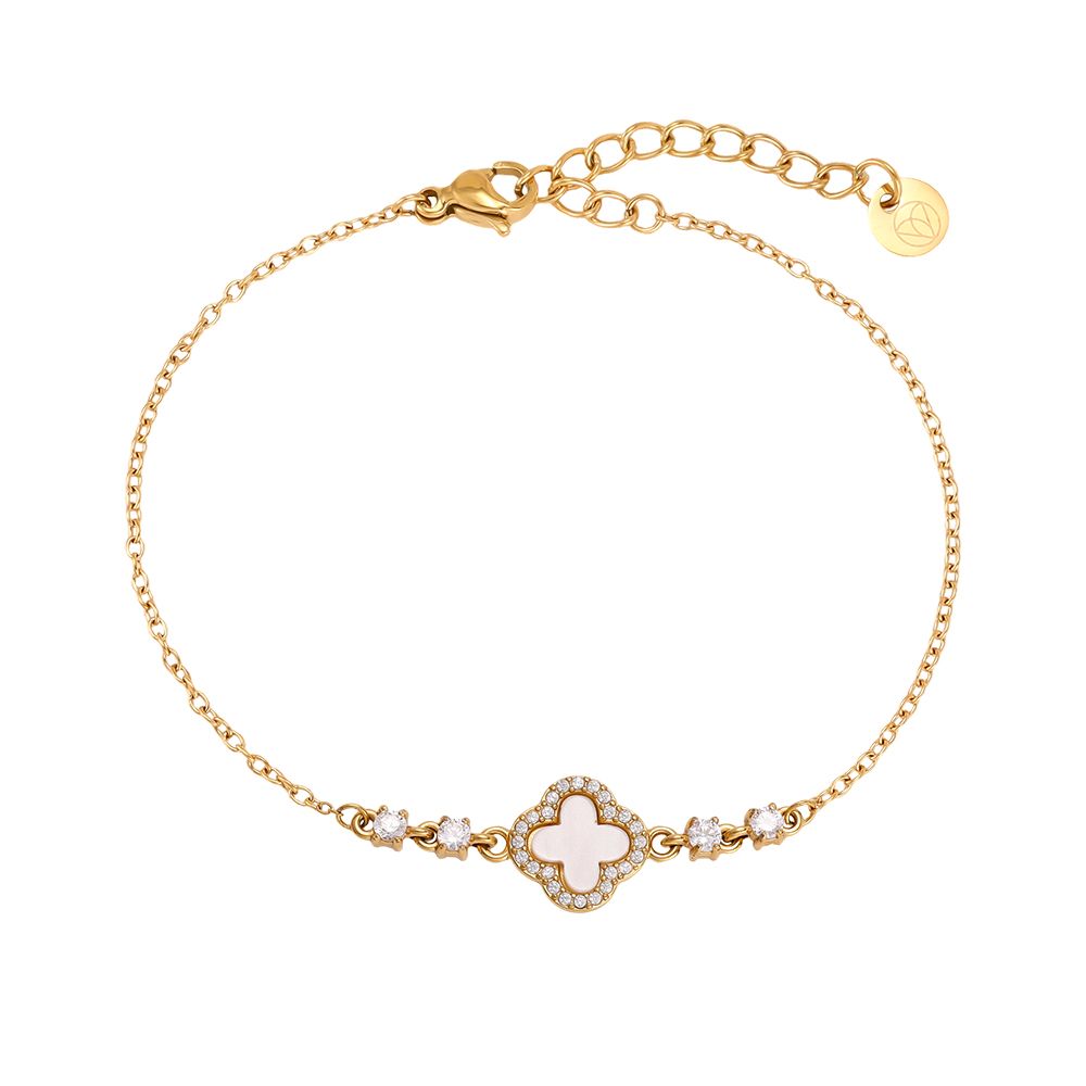 Armband "Kleeblatt & Zirkonia"