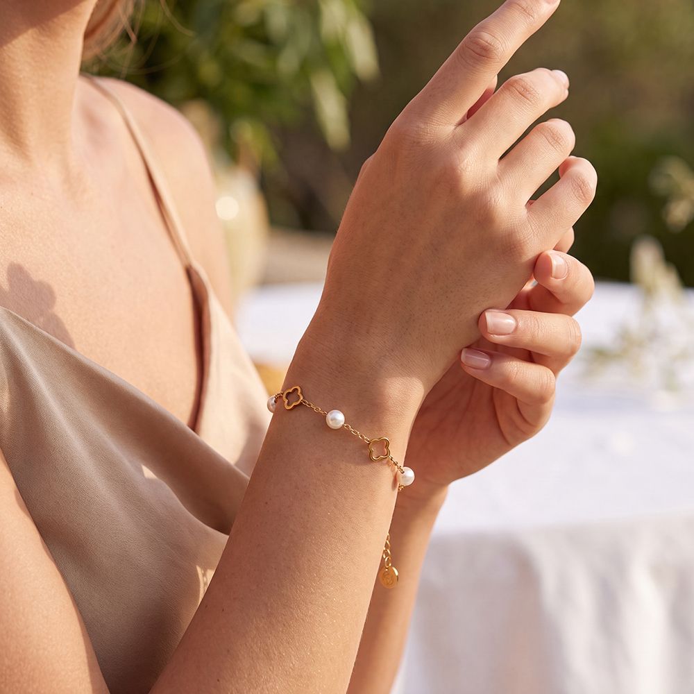 Armband "Clover Pearl"