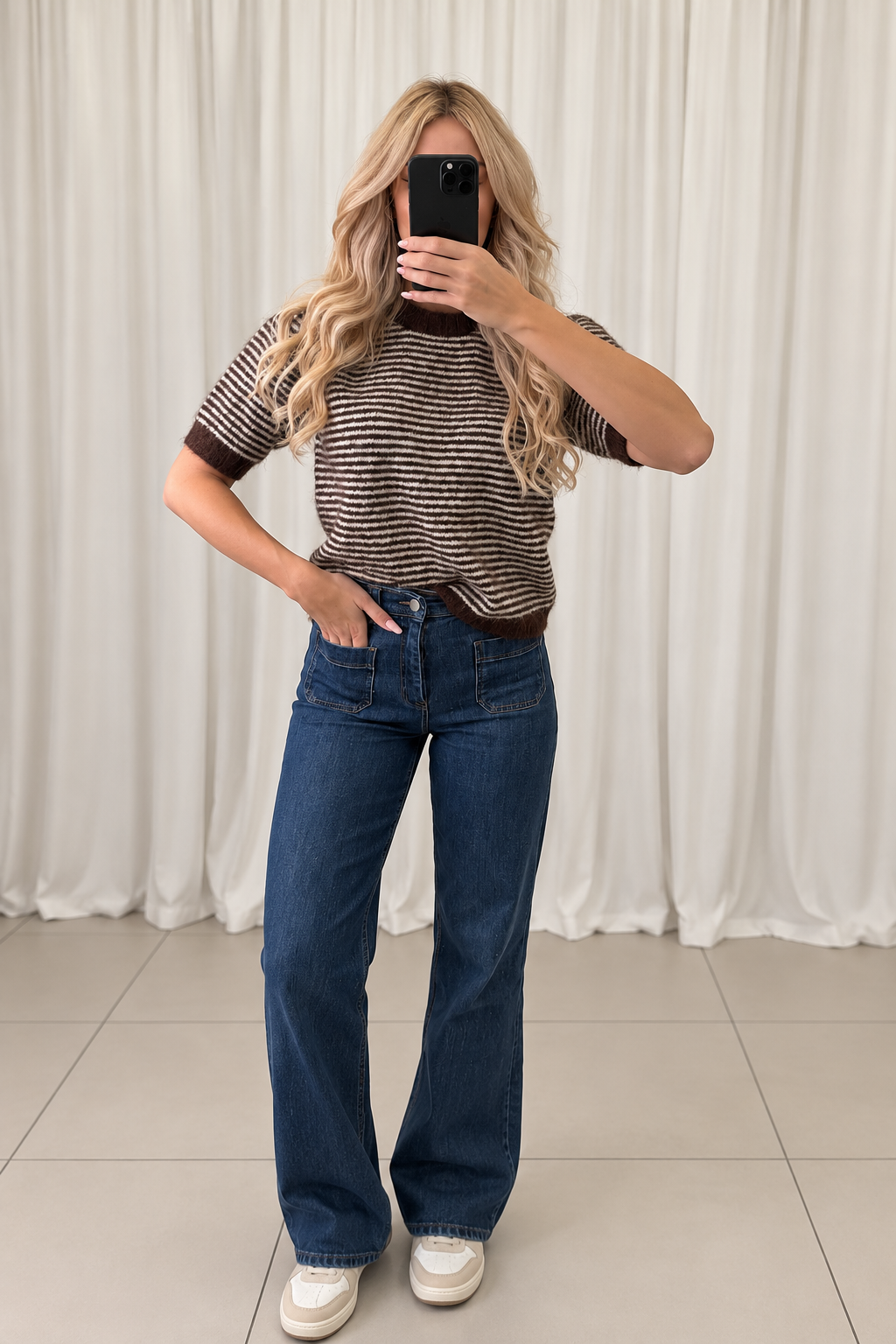 Strickshirt „Mila“ – Chocolate Stripe