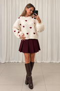 Strickpullover „Amour“ – Creme